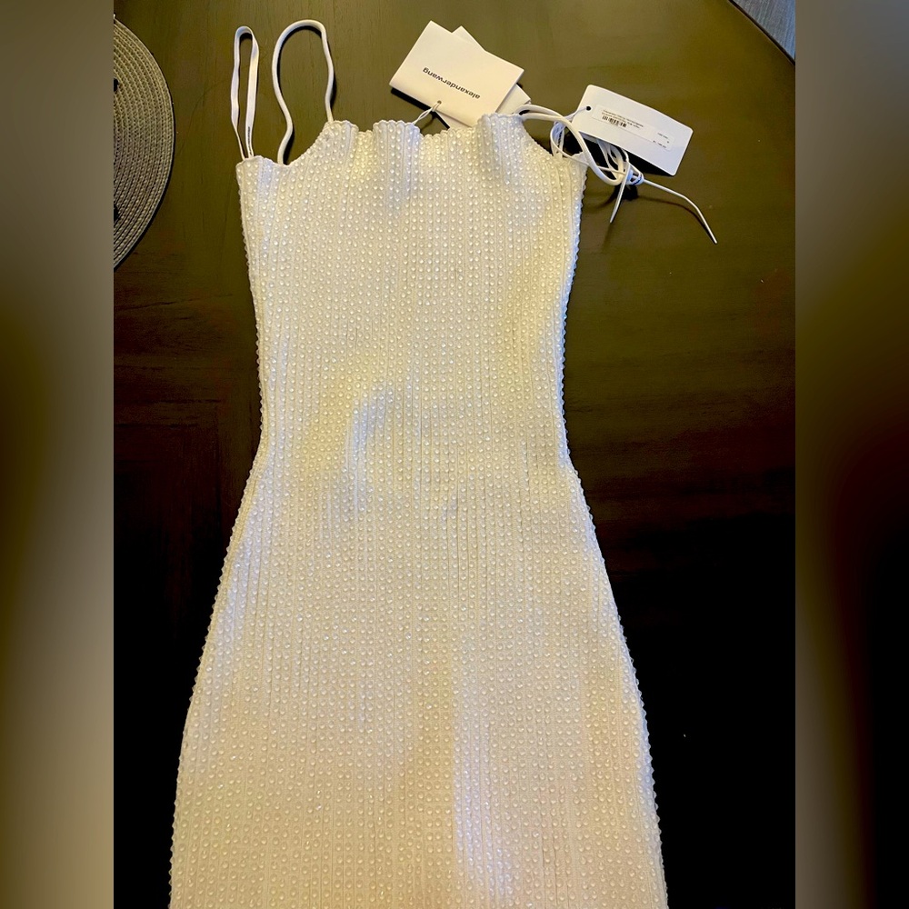 Clear Crystals rib  mini dress